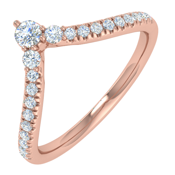 1/4 Carat Diamond Wedding Band Guard Ring Enhancers in 14K Rose Gold(Ring Size 10.25) (SI1-SI2 Clarity) - IGI Certified