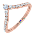 thumbnail image 1 of 1/4 Carat Diamond Wedding Band Guard Ring Enhancers in 14K Rose Gold( Ring Size 5.25) (SI1-SI2 Clarity) - IGI Certified, 1 of 7