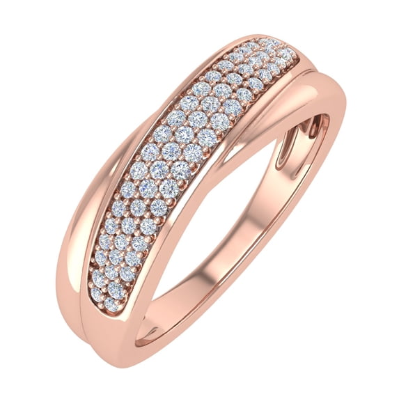 1/4 Carat Diamond Wedding Band Ring in 10K Rose Gold (Ring Size 6) (I1-I2 Clarity)