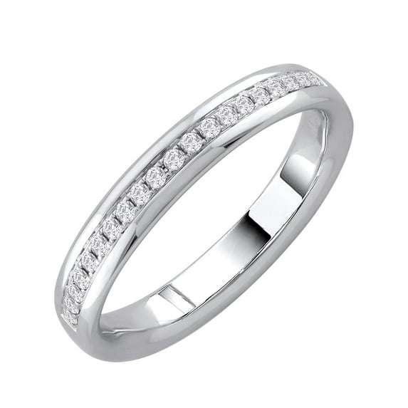 1/4 Carat Diamond Wedding Band Ring in 10K White Gold (Ring Size 6.5)