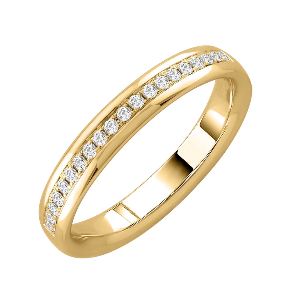 1/4 Carat Diamond Wedding Band Ring in 10K Yellow Gold (Ring Size 10.75