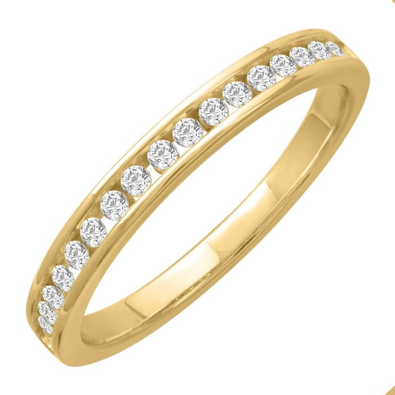 1/4 Carat Diamond Wedding Band Ring in 14K Gold (Ring Size 10.5)