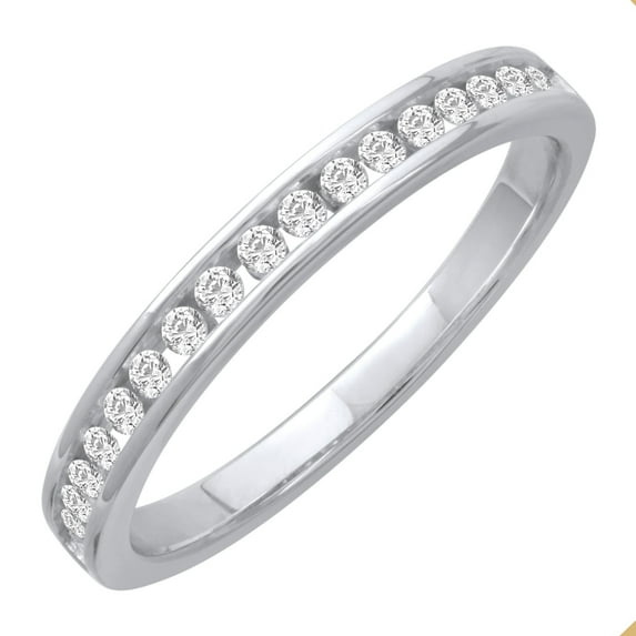 1/4 Carat Diamond Wedding Band Ring in 14K Gold (Ring Size 4.5)