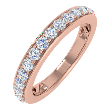 1/4 Carat Diamond Wedding Band Ring in 14K Rose Gold(Ring Size 6.5)