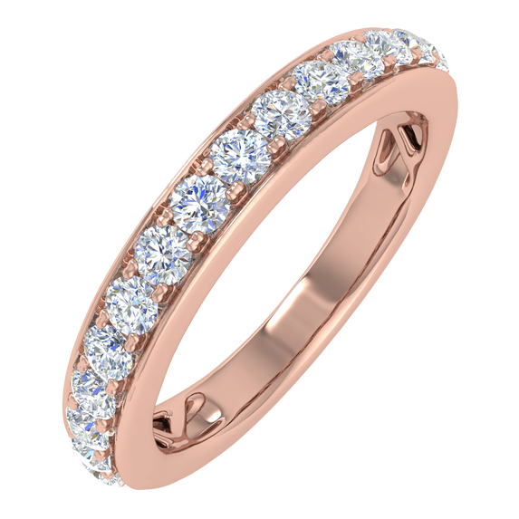 1/4 Carat Diamond Wedding Band Ring in 14K Rose Gold(Ring Size 6)