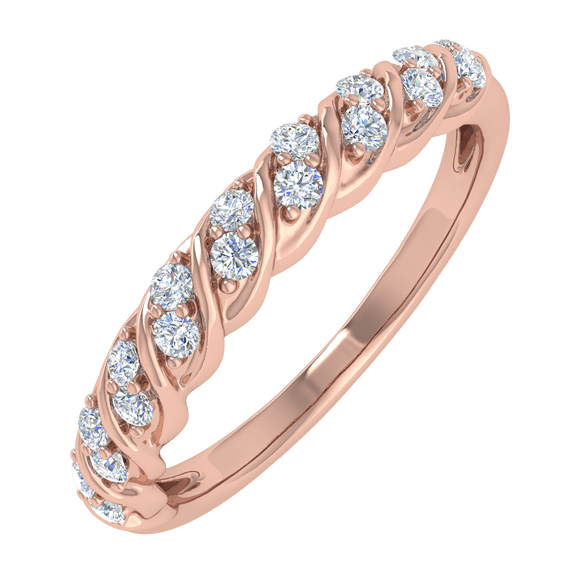 1/4 Carat Diamond Wedding Band Ring in 14K Rose Gold(Ring Size 7) (I1-I2 Clarity)