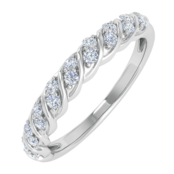 1/4 Carat Diamond Wedding Band Ring in 14K White Gold(Ring Size 6.25) (SI1-SI2 Clarity)