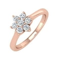 thumbnail image 1 of 1/4 Carat Flower Shaped Cluster Prong Set Diamond Ring Band in 14K Rose Gold - IGI Cert (Ring Size 7.5) (SI1-SI2 Clarity), 1 of 4