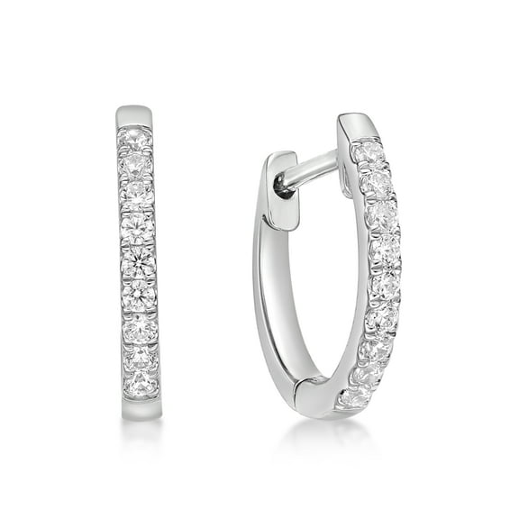 1/4 Carat Lab Grown Diamond Hoop Earrings for Women in 925 Sterling Silver (G-H, VS2-SI1, cttw) Hinged Hoop by Lavari Jewelers