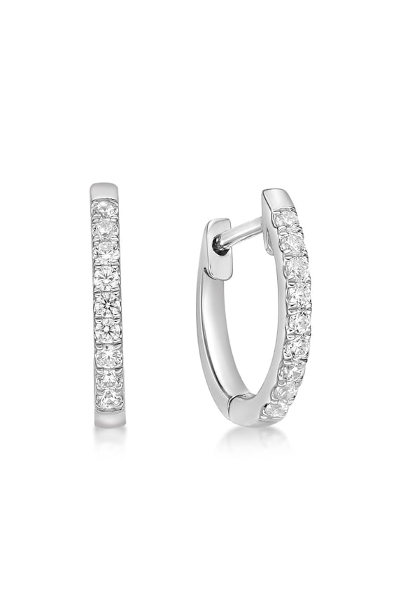 1/4 Carat Lab Grown Diamond Hoop Earrings for Women in 925 Sterling Silver (G-H, VS2-SI1, cttw) Hinged Hoop by Lavari Jewelers