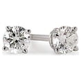 thumbnail image 1 of 1/4 Carat Lab Grown Diamond Stud Earrings in 14k White Gold Round (cttw, G-H, SI1-SI2) 4-Prong Basket, Push-backs by Diamond Wish, 1 of 3
