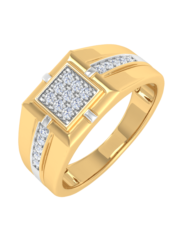 1/4 Carat Men Diamond Wedding Band Ring in 10K Gold (Ring Size 12)