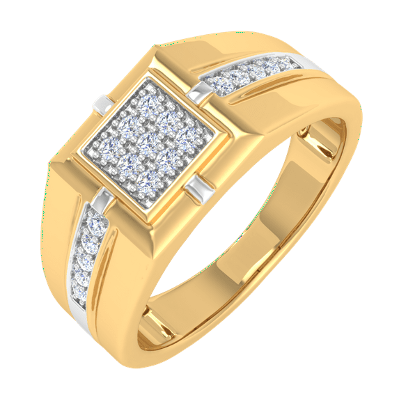 1/4 Carat Men Diamond Wedding Band Ring in 10K Gold (Ring Size 4.25)