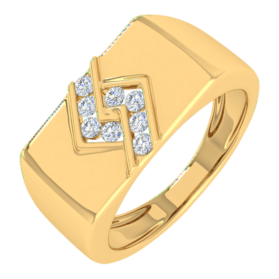 1/4 Carat Men Diamond Wedding Band Ring in 10K Gold (Ring Size 5.5)