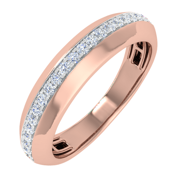 1/4 Carat Men Diamond Wedding Band Ring in 10K Gold (Ring Size 9.5)