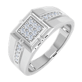 thumbnail image 1 of 1/4 Carat Men Diamond Wedding Band Ring in 10K Gold (Ring Size 9.5), 1 of 6