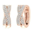 thumbnail image 1 of 1/4 Carat Pave Set Round Diamond Hoop Earrings in 14K Rose Gold (SI1-SI2 Clarity), 1 of 3