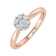 thumbnail image 1 of 1/4 Carat Prong Set Diamond Cluster Ring Band in 14K Rose Gold (Ring Size 5) (SI1-SI2 Clarity), 1 of 4