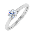 thumbnail image 1 of 1/4 Carat Prong Set Solitaire Diamond Engagement Ring Band in 14K White Gold (Ring Size 11), 1 of 5