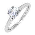 thumbnail image 1 of 1/4 Carat Prong Set Solitaire Diamond Engagement Ring Band in 14K White Gold (Ring Size 9), 1 of 5