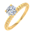 thumbnail image 1 of 1/4 Carat Prong Set Solitaire Diamond Engagement Ring Band in 14K Yellow Gold (Ring Size 4.5), 1 of 5