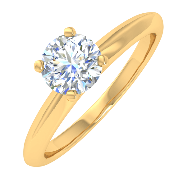1/4 Carat Prong Set Solitaire Diamond Engagement Ring Band in 14K Yellow Gold (Ring Size 4.75)