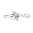 thumbnail image 1 of AFFY 1/4 Carat Radiant Cut White Natural Diamond Bypass Engagement Ring In 14k Solid White Gold (0.25 Cttw) Ring Size-8, 1 of 1