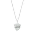 thumbnail image 1 of 1/4 Carat Round and Baguette Moissanite Love Heart Pendant Necklace for Women in 18K White Gold Plated Sterling Silver Brilliant Lab Created Diamond (0.25ct, D Color, VVS1 Clarity), 1 of 1
