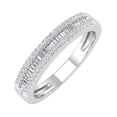 thumbnail image 1 of 1/4 Carat Round & Baguette Shape Diamond Wedding Band Ring in 10K White Gold (Ring Size 10.75), 1 of 6