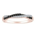 thumbnail image 1 of AFFY 1/4 Carat Round Black & White Natural Diamond Wedding Band Ring In 10K Solid Rose Gold-Ring Size-9.5, 1 of 2