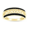thumbnail image 1 of 1/4 Carat Round Cut Black And White Natural Diamond Promise Heart Wedding Band Ring In 14k Yellow Gold Over Sterling Silver (0.25 Cttw, I2-I3 Clarity) Ring Size-6.5, 1 of 3