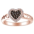 thumbnail image 1 of AFFY 1/4 Carat Round Cut Brown & White Natural Diamond Filigree Heart Ring 10K Solid Rose Gold (0.25 Cttw)-Ring Size-6, 1 of 1