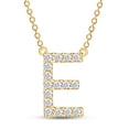thumbnail image 1 of 1/4 Carat Round Cut Lab Created Moissanite Diamond Initial Letter "E" Pendant Necklace In 14K Yellow Gold Over Sterling Silver Along With 18" Chain (G-H Color, VVS1 Clarity, 0.25 Cttw), 1 of 1