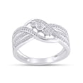 thumbnail image 1 of 1/4 Carat Round Cut Natural Diamond Three-Stone Promise Ring in 14k White Gold Over Sterling Silver Size 4, 1 of 3