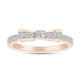 thumbnail image 1 of AFFY 1/4 Carat Round Cut White Natural Diamond Bowknot Wedding Band Ring In 10K Rose Gold (Clarity : I2-I3, Color : I-J, 0.25 Cttw) Size 11.5, 1 of 4