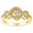 thumbnail image 1 of AFFY 1/4 Carat Round Cut White Natural Diamond Infinity Ring In 10K Solid Yellow Gold (0.25 Cttw), 1 of 1