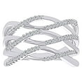 thumbnail image 1 of AFFY 1/4 Carat Round Cut White Natural Diamond Intertwined Waved Ring In 10K Solid White Gold (0.25 Cttw), 1 of 1