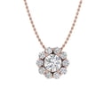 thumbnail image 1 of 1/4 Carat Round Diamond Cluster Pendant Necklace in 10K Rose Gold, 1 of 4