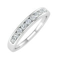thumbnail image 1 of 1/4 Carat Round Diamond Unisex Wedding Band Ring in 14K White Gold (Ring Size 6.75) (I1-I2 Clarity), 1 of 4