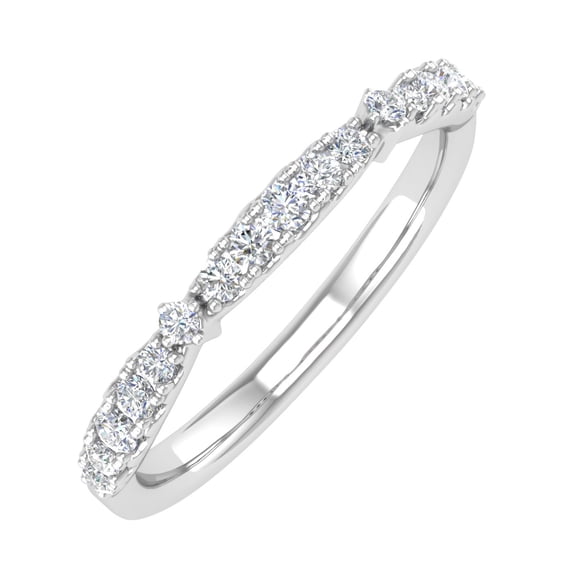 1/4 Carat Round Diamond Wedding Band Ring in 10K White Gold (Ring Size 4) (I1-I2 Clarity)