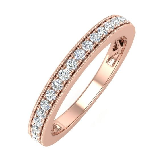 1/4 Carat Round Diamond Wedding Band Ring in 14K Rose Gold (Ring Size 7.75) (I1-I2 Clarity)