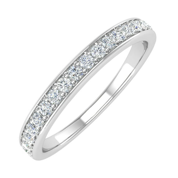 1/4 Carat Round Diamond Wedding Band Ring in 14K White Gold (Ring Size 7.75) (I1-I2 Clarity)
