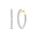 thumbnail image 1 of AFFY 1/4 Carat Round Shape Diamond Hoop Earrings For Women In 14K Yellow Gold Over Sterling Silver (0.25 Cttw, I2-I3 Clarity), 1 of 2