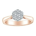 thumbnail image 1 of AFFY 1/4 Carat Round Shape White Natural Diamond Cluster Engagement Ring In 14k Solid Rose Gold (0.25 Cttw) Ring Size-6.5, 1 of 1