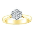 thumbnail image 1 of AFFY 1/4 Carat Round Shape White Natural Diamond Cluster Engagement Ring In 14k Solid Yellow Gold (0.25 Cttw) Ring Size-8, 1 of 1