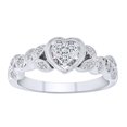thumbnail image 1 of AFFY 1/4 Carat Round Shape White Natural Diamond Filigree Heart Shape Ring In 10K Solid White Gold (0.24 Cttw) Ring Size-6.5, 1 of 2