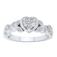 thumbnail image 1 of AFFY 1/4 Carat Round Shape White Natural Diamond Filigree Heart Shape Ring In 10K Solid White Gold (0.24 Cttw) Ring Size-8.5, 1 of 2