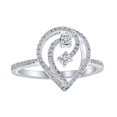 thumbnail image 1 of AFFY 1/4 Carat Round Shape White Natural Diamond Teardrop Ring In 10K Solid Gold (0.25 Cttw)-Ring Size-6.5, 1 of 2
