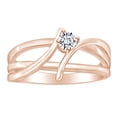 thumbnail image 1 of AFFY 1/4 Carat Round White Natural Diamond Bypass Anniversary Engagement Ring In 14k Solid Rose Gold (0.25 Cttw) Ring Size-6, 1 of 1