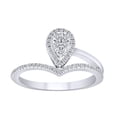 thumbnail image 1 of AFFY 1/4 Carat Round White Natural Diamond Cocktail Ring In 10K Solid White Gold (0.25 Cttw)-Ring Size-5.5, 1 of 1